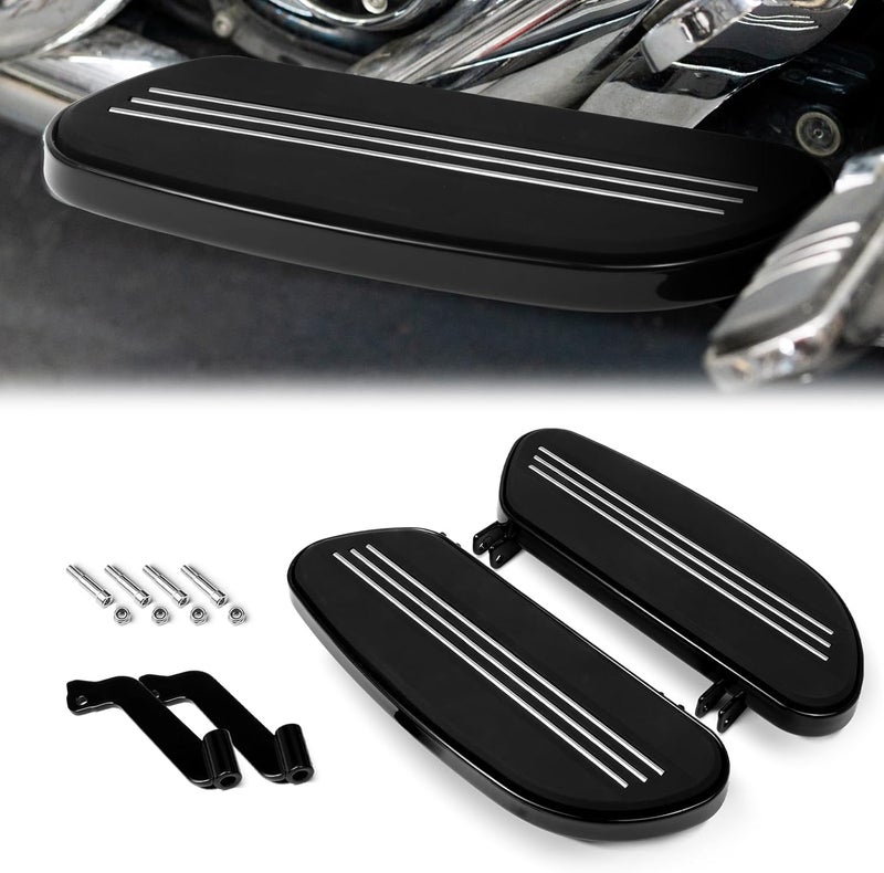 VASTMT Motorcycle Footboards Streamliner Front Driver Footboard for Harley Touring Road King Electra Glide Street Glide Road Glide 1986-Up and Trike Models 2008-Up, Softail FL 1986-2017, FLD 2012-2016 - Image 1